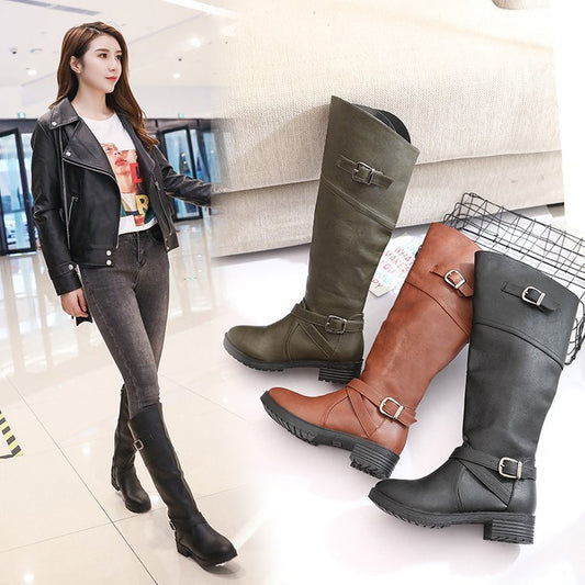 Side zipper middle boot